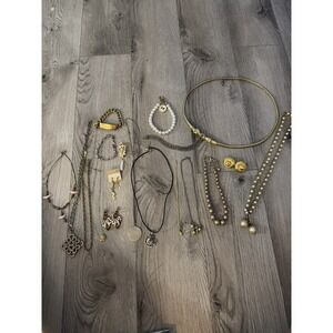 Vintage Lot Of Jewelry Belt Necklace Bracelet Earrings Pendants